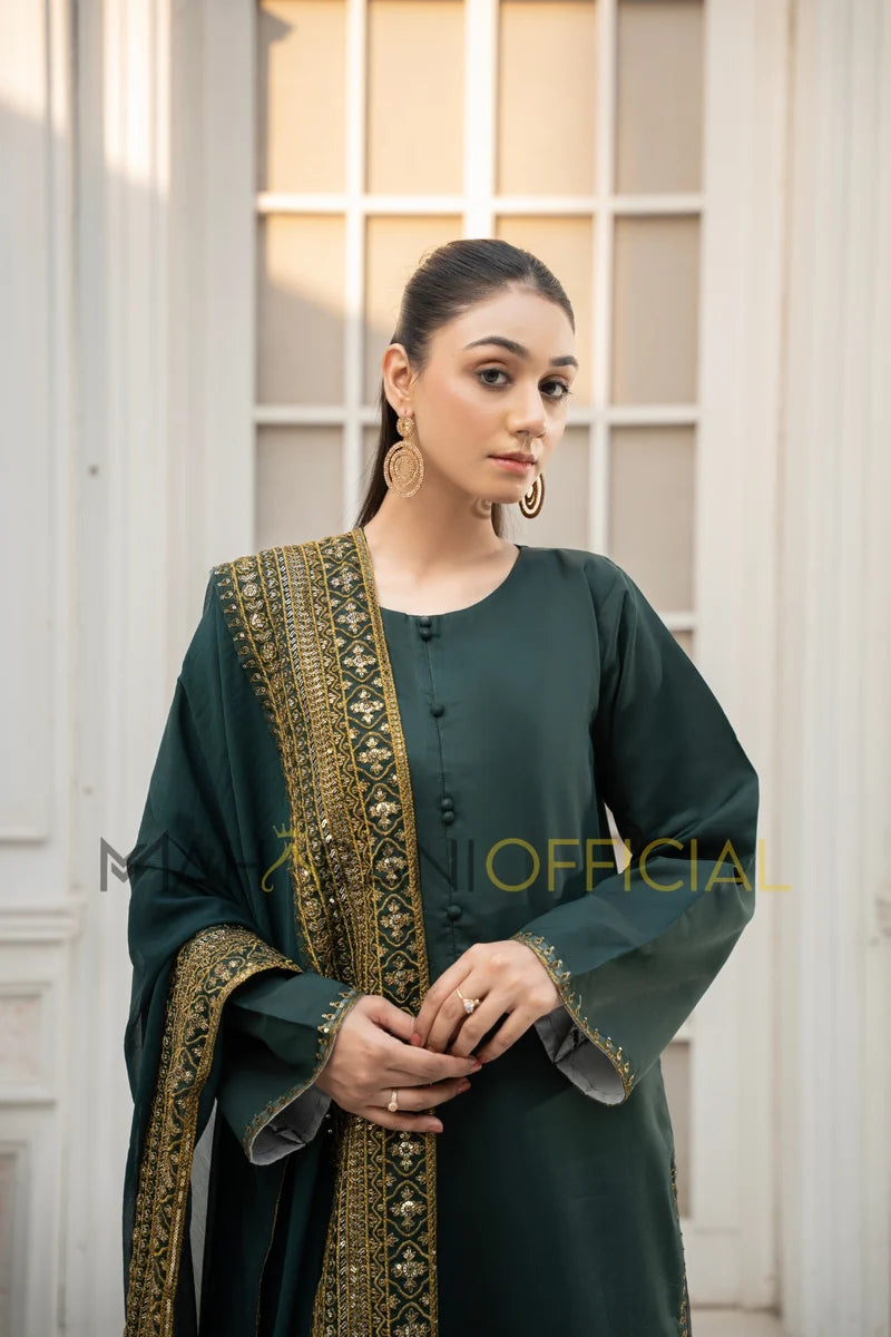 Green Mystique – Luxury Embroidered Suit for Women