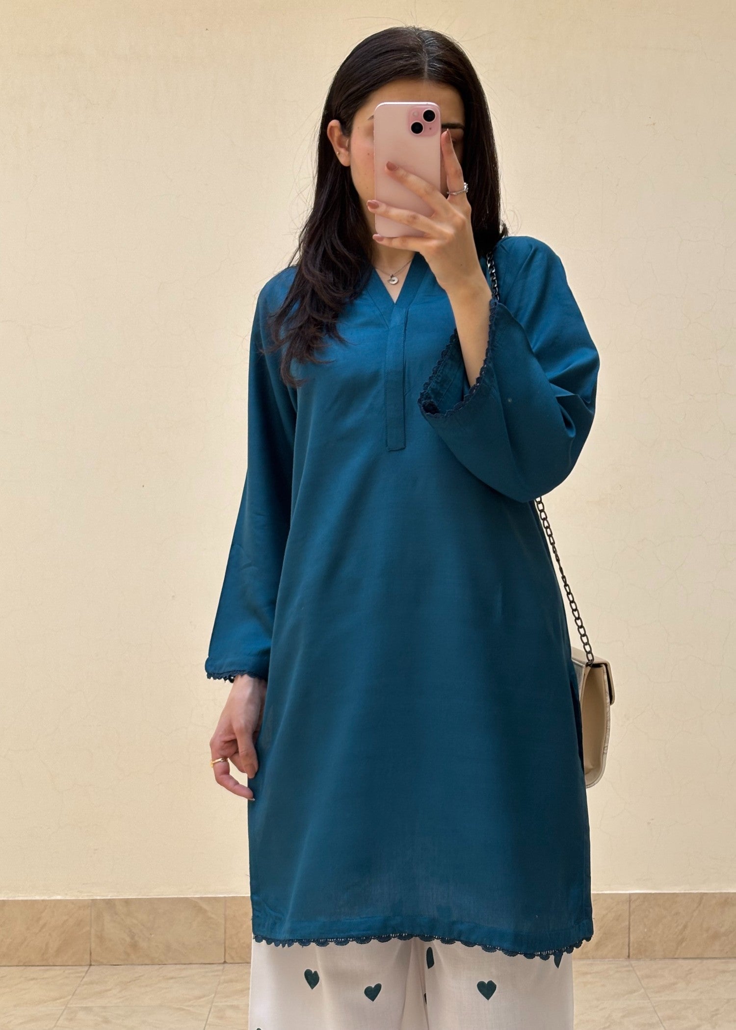 Blue Heart 2PC | Arabic Lawn Kurta Set