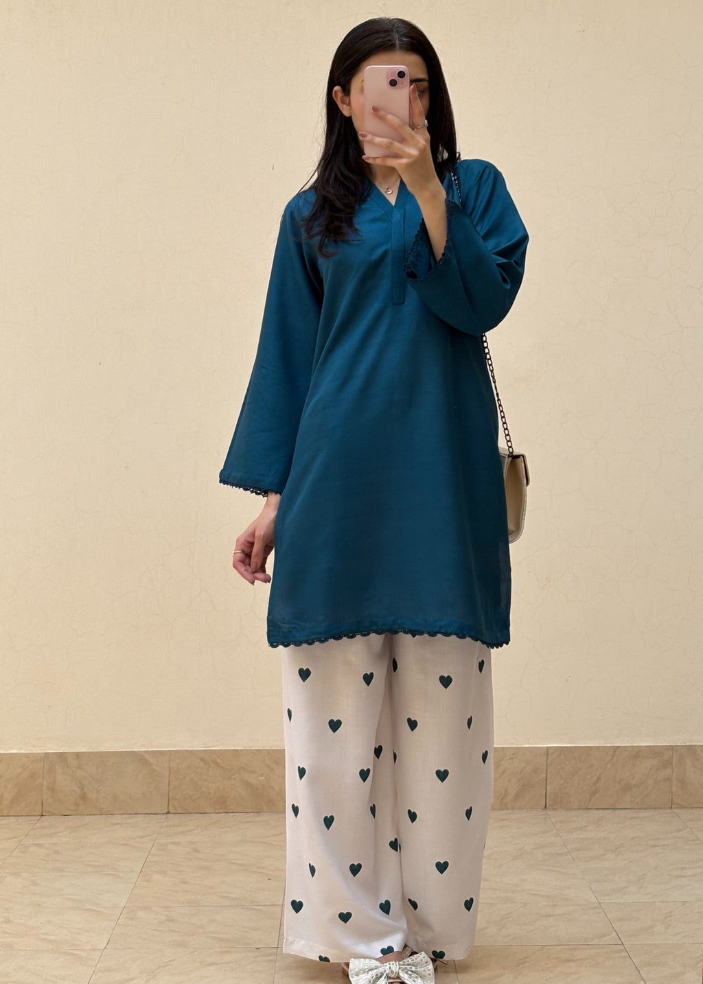 Blue Heart 2PC | Arabic Lawn Kurta Set