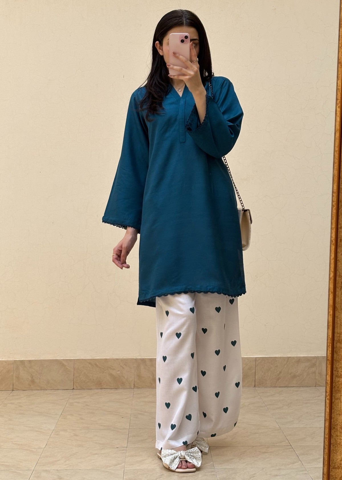 Blue Heart 2PC | Arabic Lawn Kurta Set