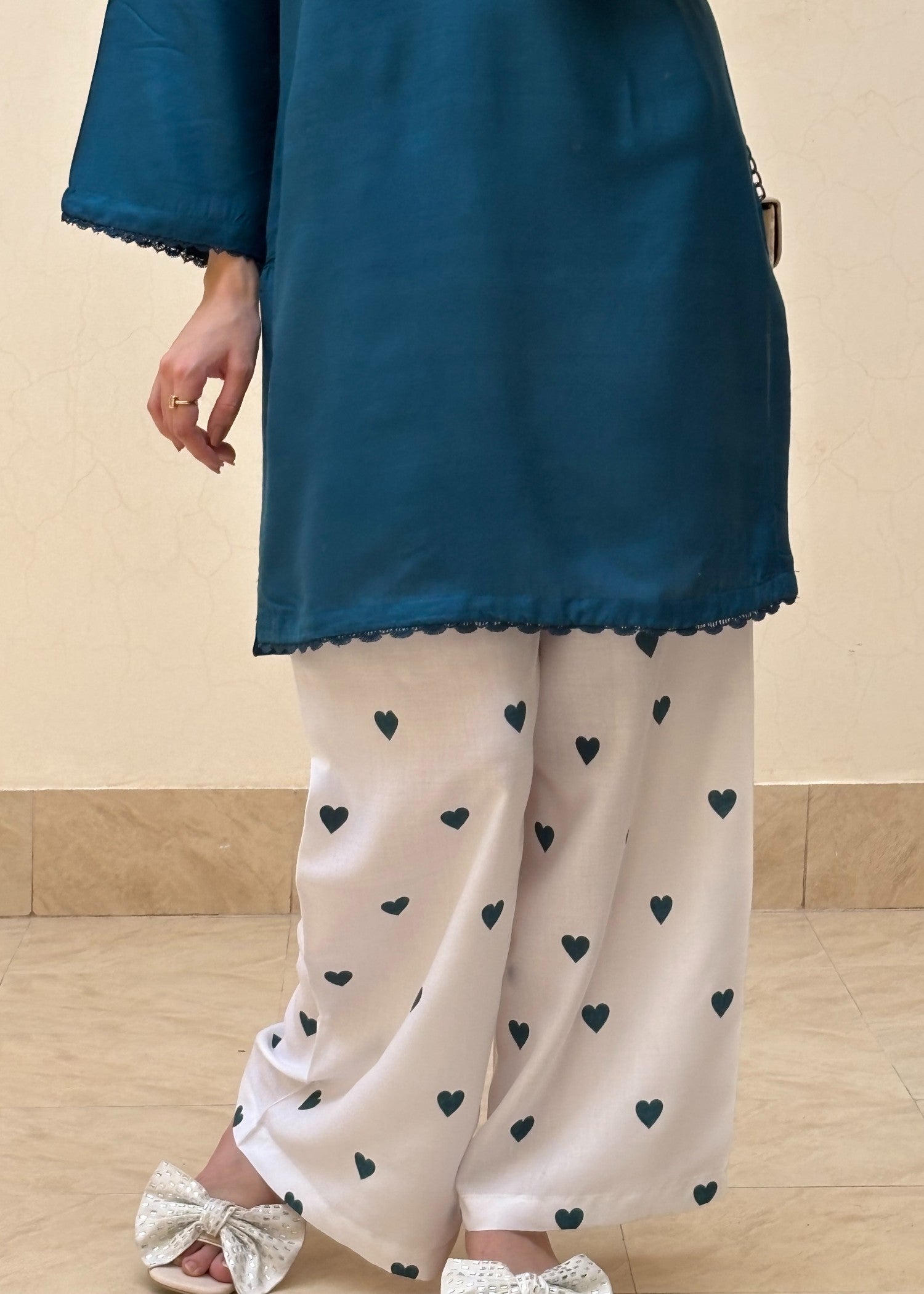 Blue Heart 2PC | Arabic Lawn Kurta Set