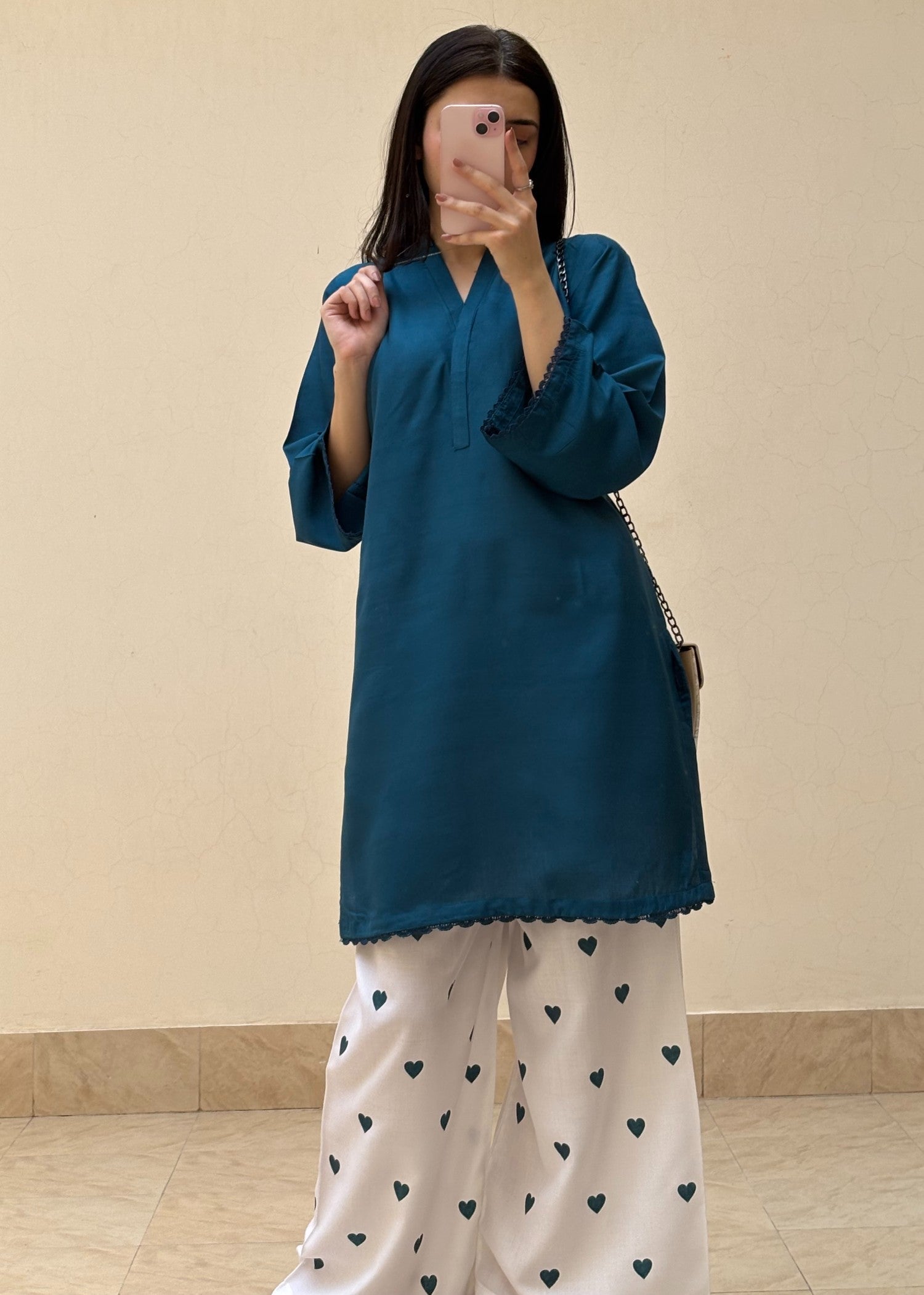 Blue Heart 2PC | Arabic Lawn Kurta Set