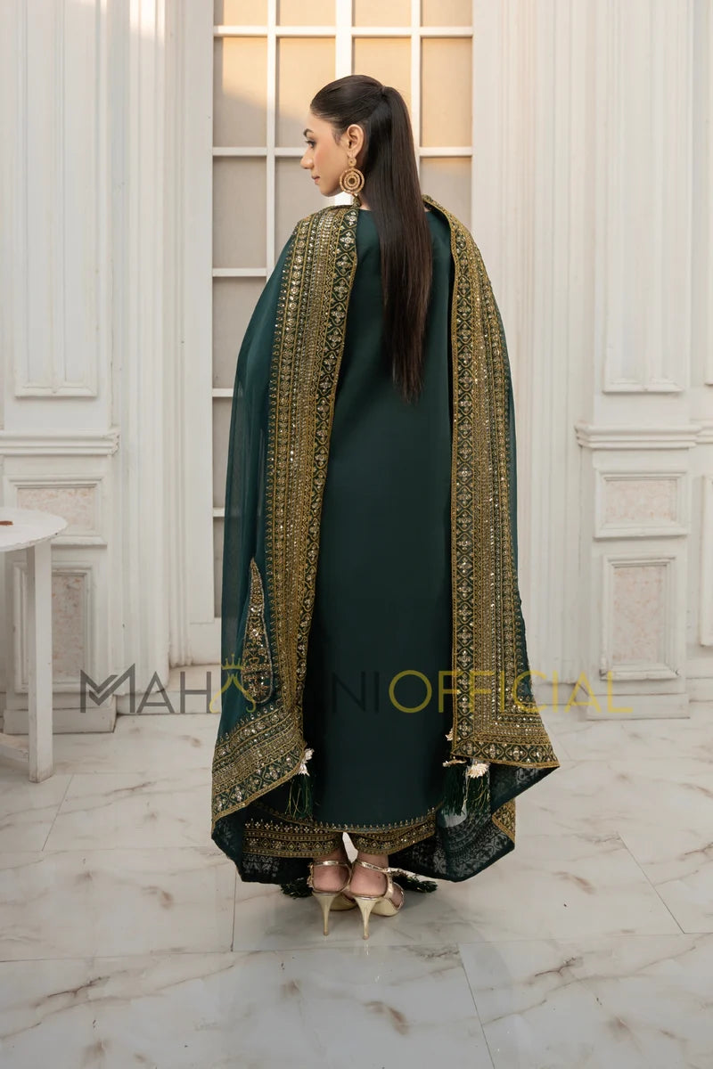 Green Mystique – Luxury Embroidered Suit for Women