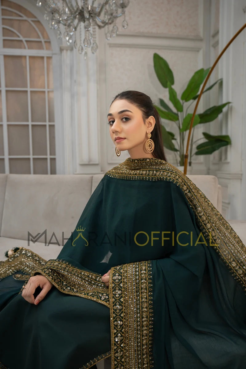 Green Mystique – Luxury Embroidered Suit for Women