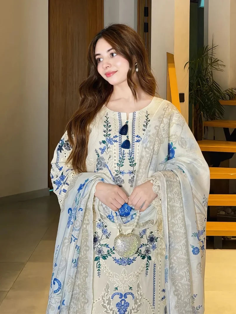 SD White Luxury Maria B 3PC 2640