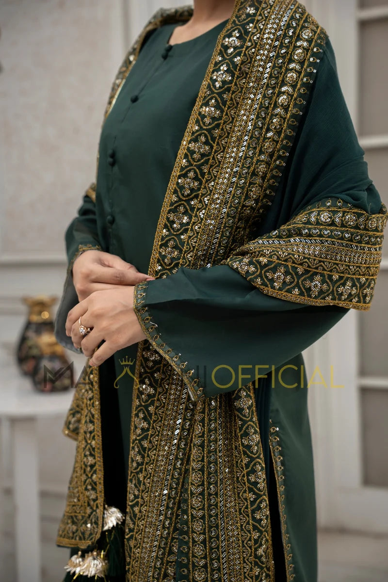Green Mystique – Luxury Embroidered Suit for Women