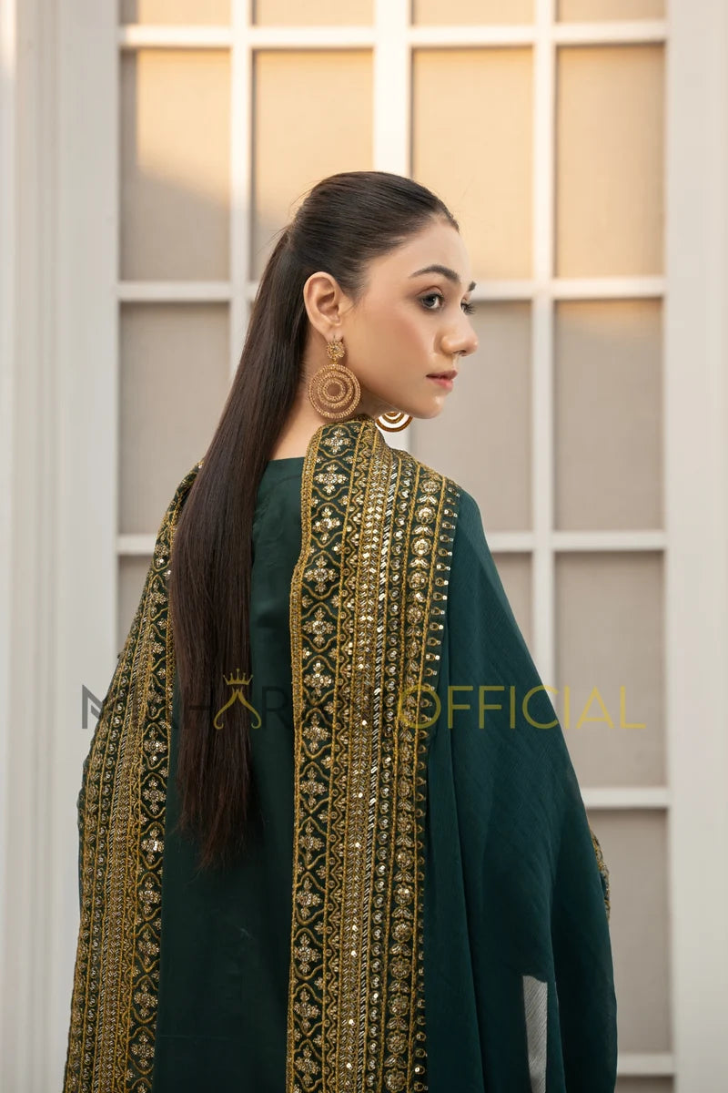 Green Mystique – Luxury Embroidered Suit for Women