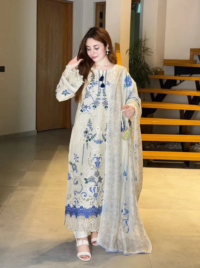 SD White Luxury Maria B 3PC 2640