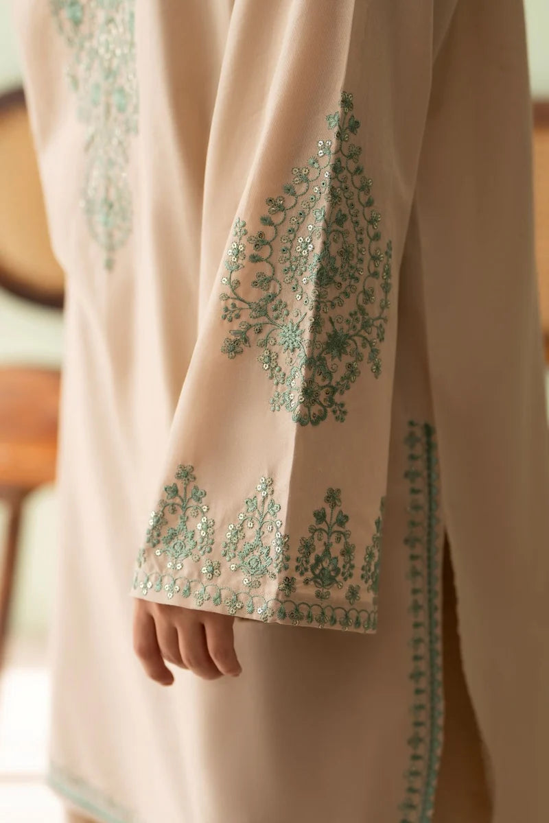 Beige Mist Embroidered Lawn Suit