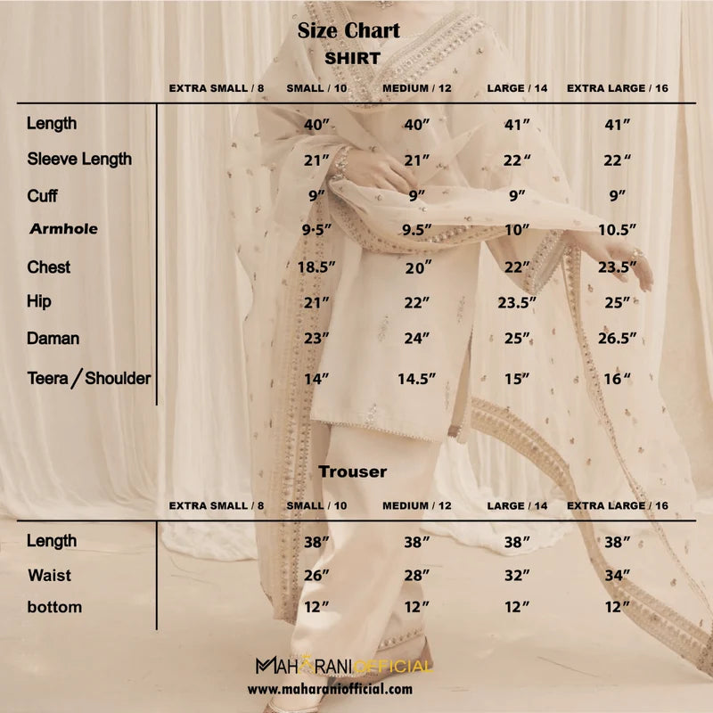 Golden Petal Lawn Suit | Golden Embroidery with Organza Dupatta