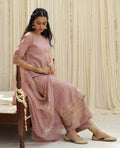 Rosy Vintage Pink Lawn Suit | Golden Sequin 3 Piece Dress