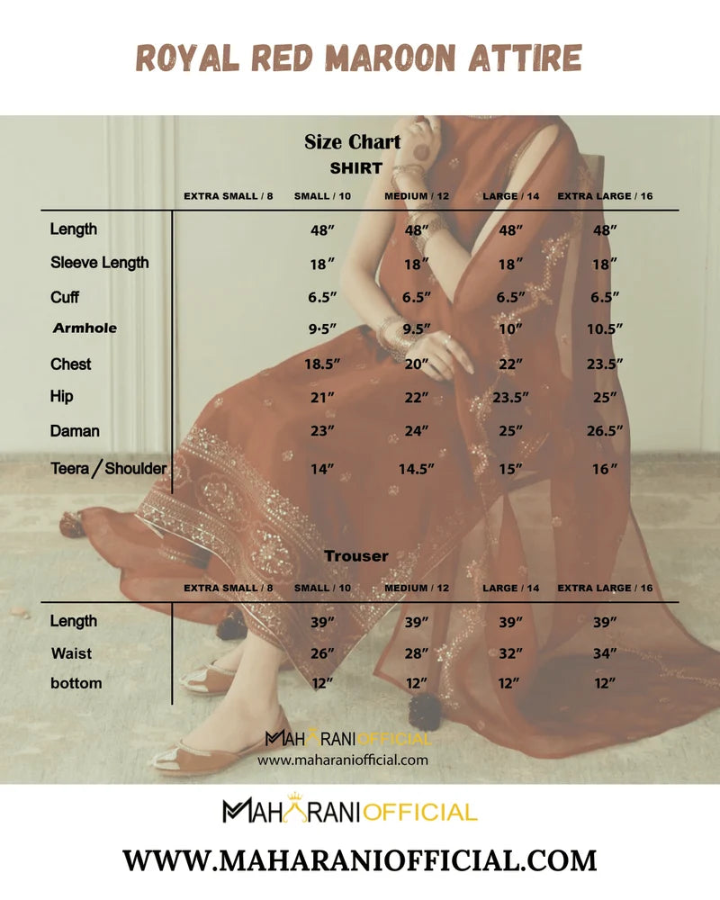 Royal Red Maroon Attire – Luxury 3-Piece Suit for Women