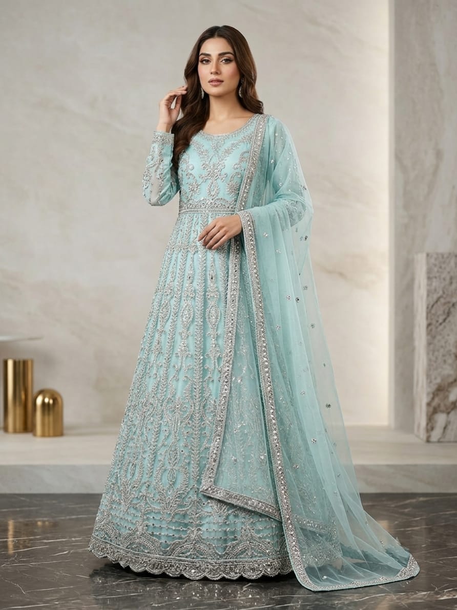 #TM001 Turquoise blue Long Maxi