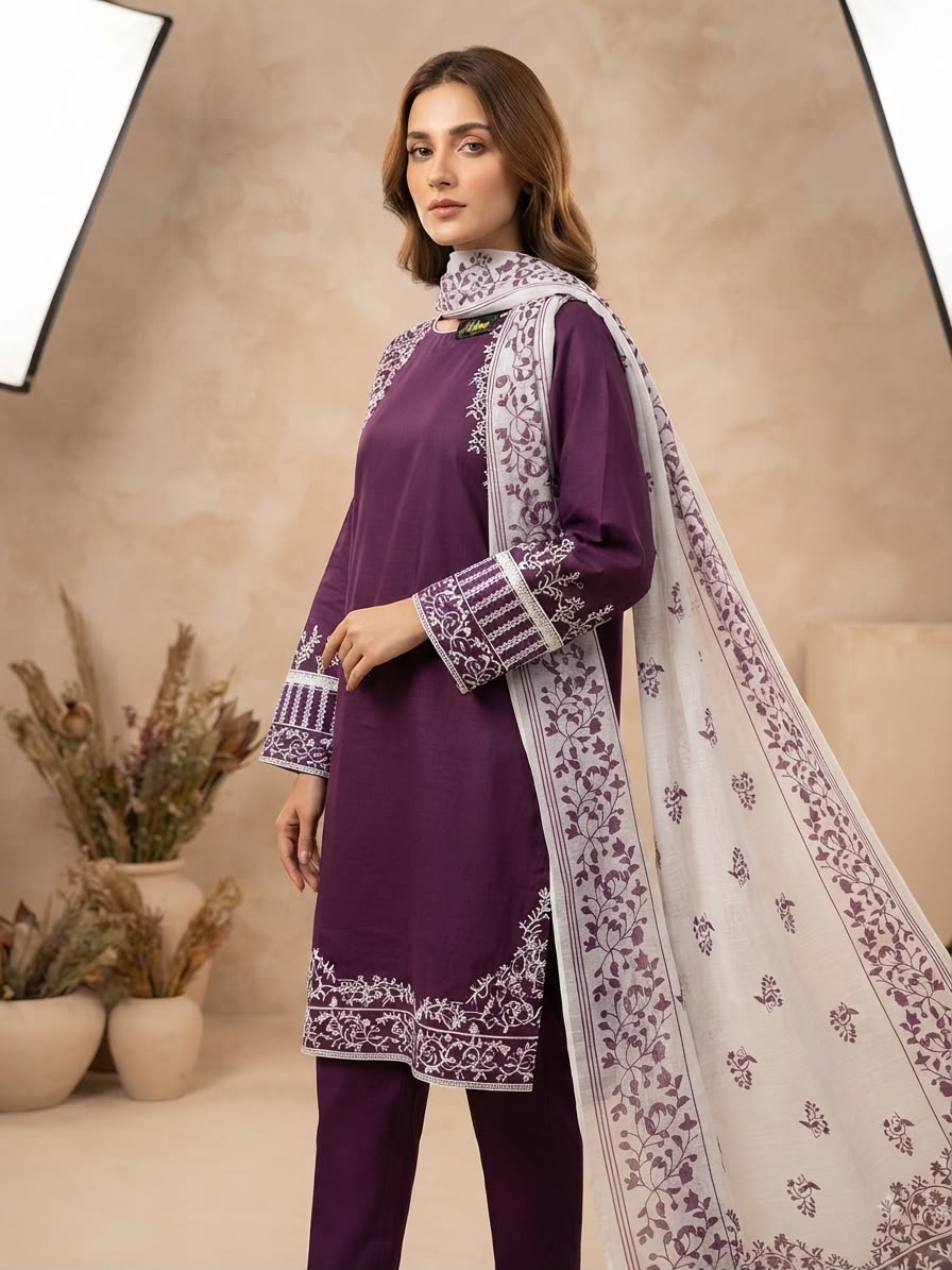 #LMJ02453 Premium Lawn 3 piece