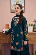 Jazera Embroidered 3PC | Green Lawn Kurta with Farshi Shalwar & Chiffon Dupatta