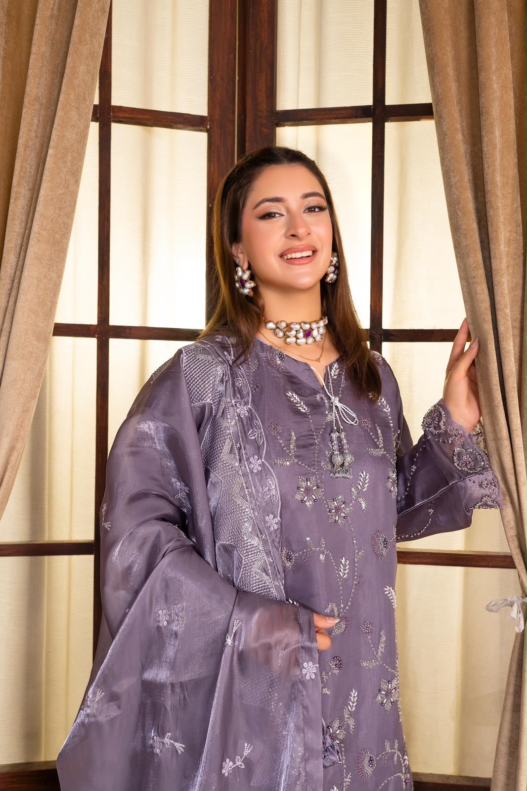 #MKJ9835 Shisha Silk 3-Piece stitched Suit