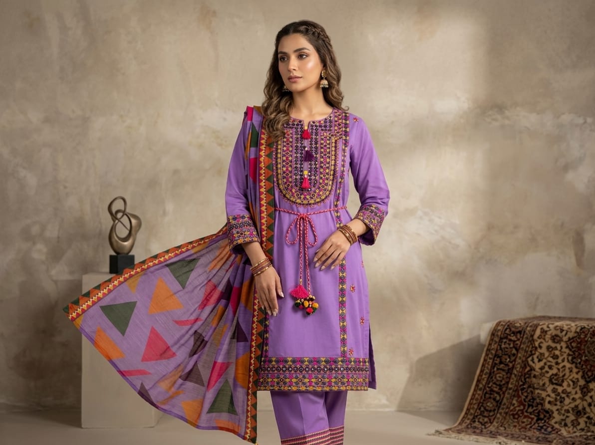 #SL098 Sindhi Lawn 3 piece